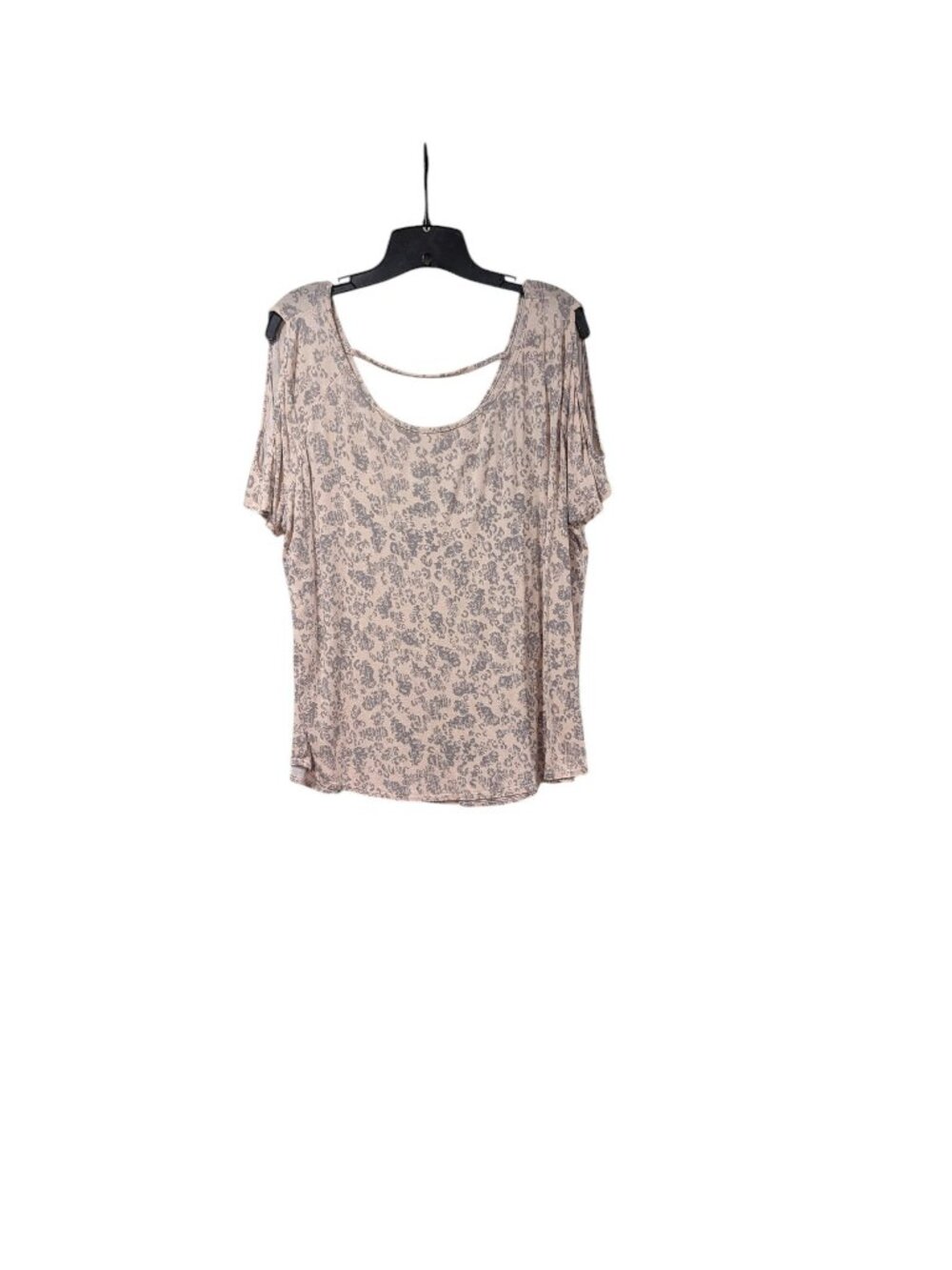 Juicy Couture Light Pink Ditsy Floral Animal Mashup Cold Shoulder Blouse Boho XL